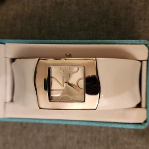CATO Silver Tone White Mod Cuff Watch women’s